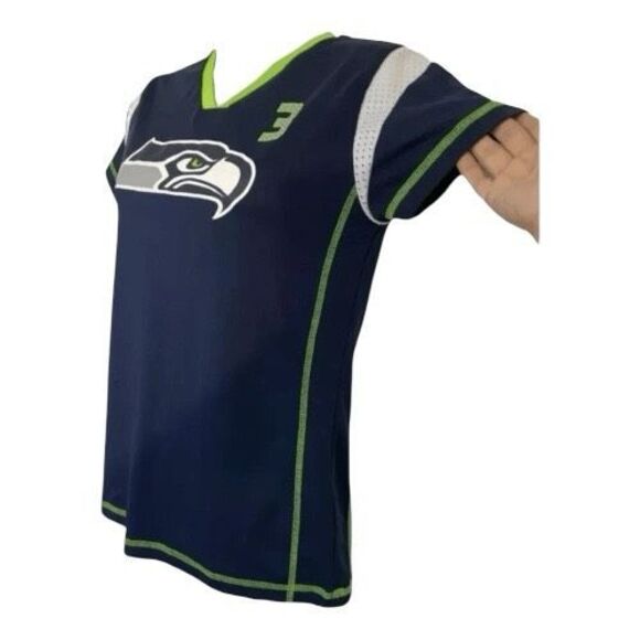 Seattle Seahawks Russell Wilson #3 Football Jersey Youth XL(14/16) Blue Vneck - Picture 4 of 10